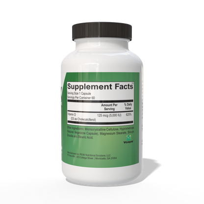 PEAK D3 60CT SUPPLEMENT FACTS