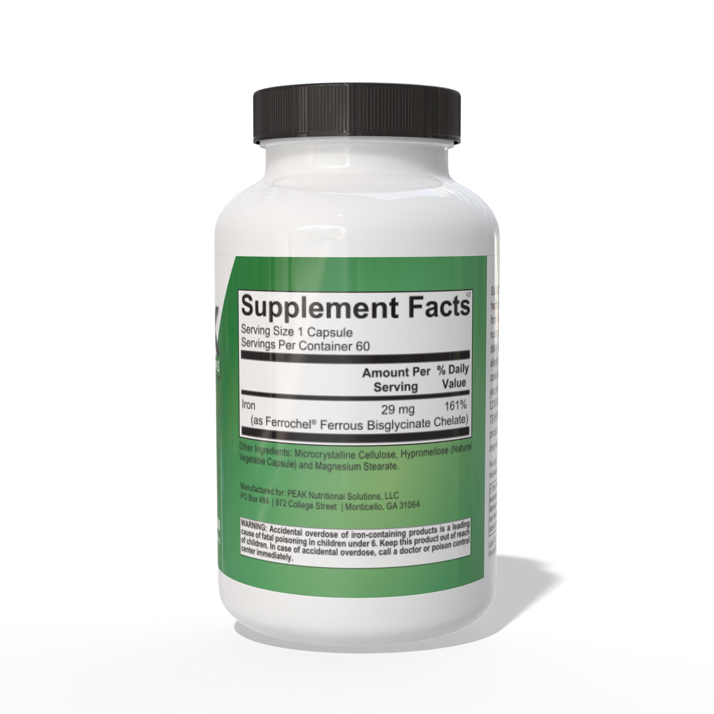 PEAK Iron60CT Supplement Facts