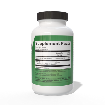 PEAK K2 D3 Supplement Facts